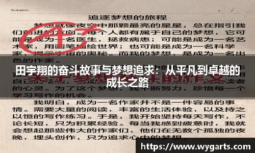 田宇翔的奋斗故事与梦想追求：从平凡到卓越的成长之路